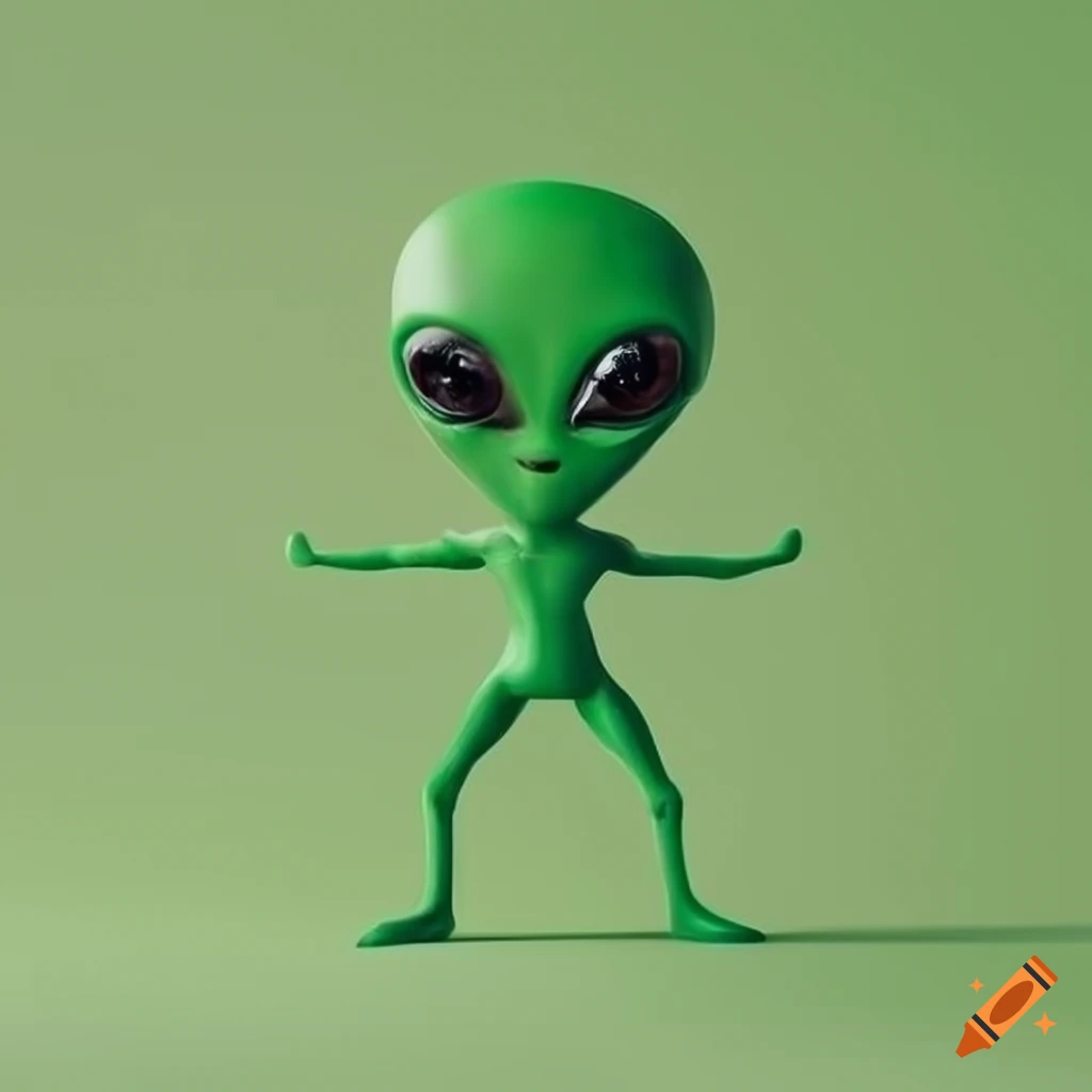 minimalist cute green alien