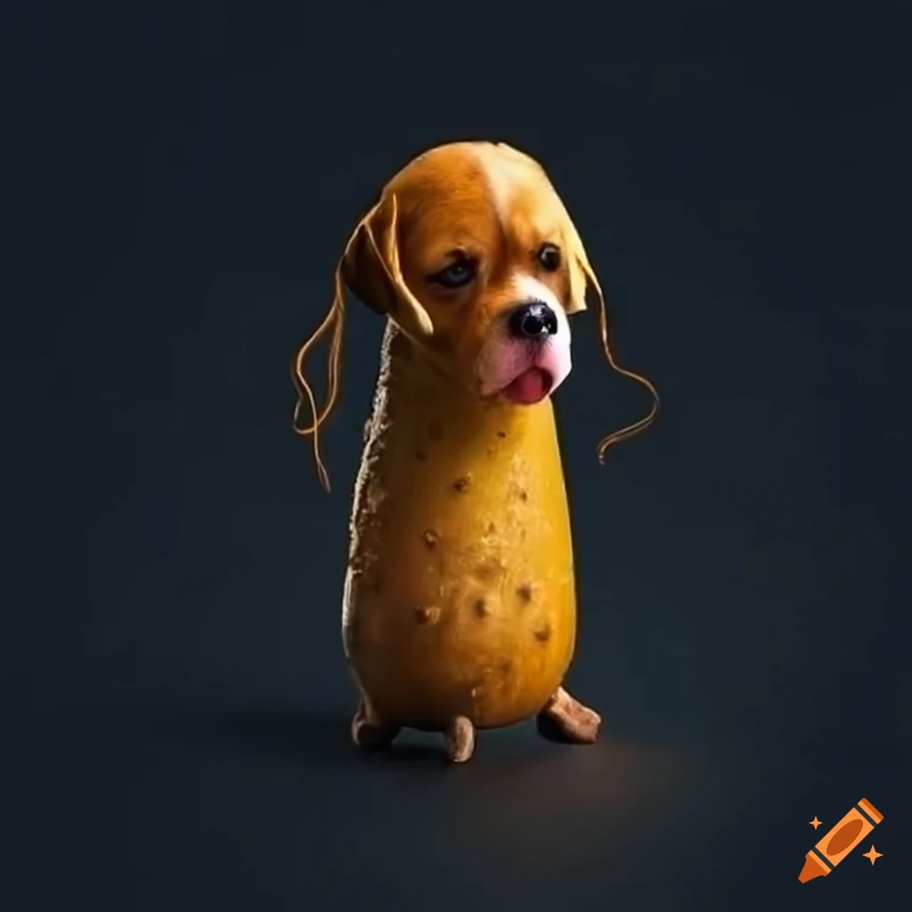 humorous image of a cucumber shaped like a dog