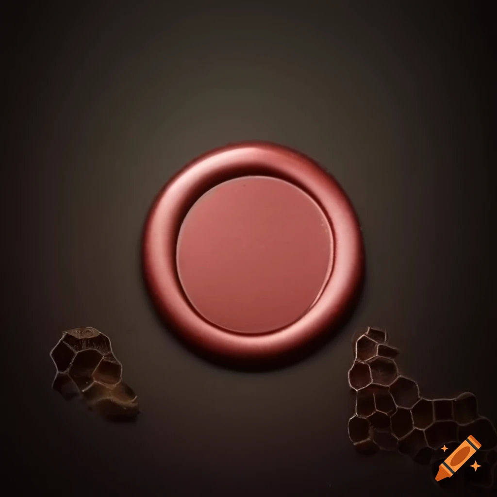 black wax seal with golden and pink honeycomb design