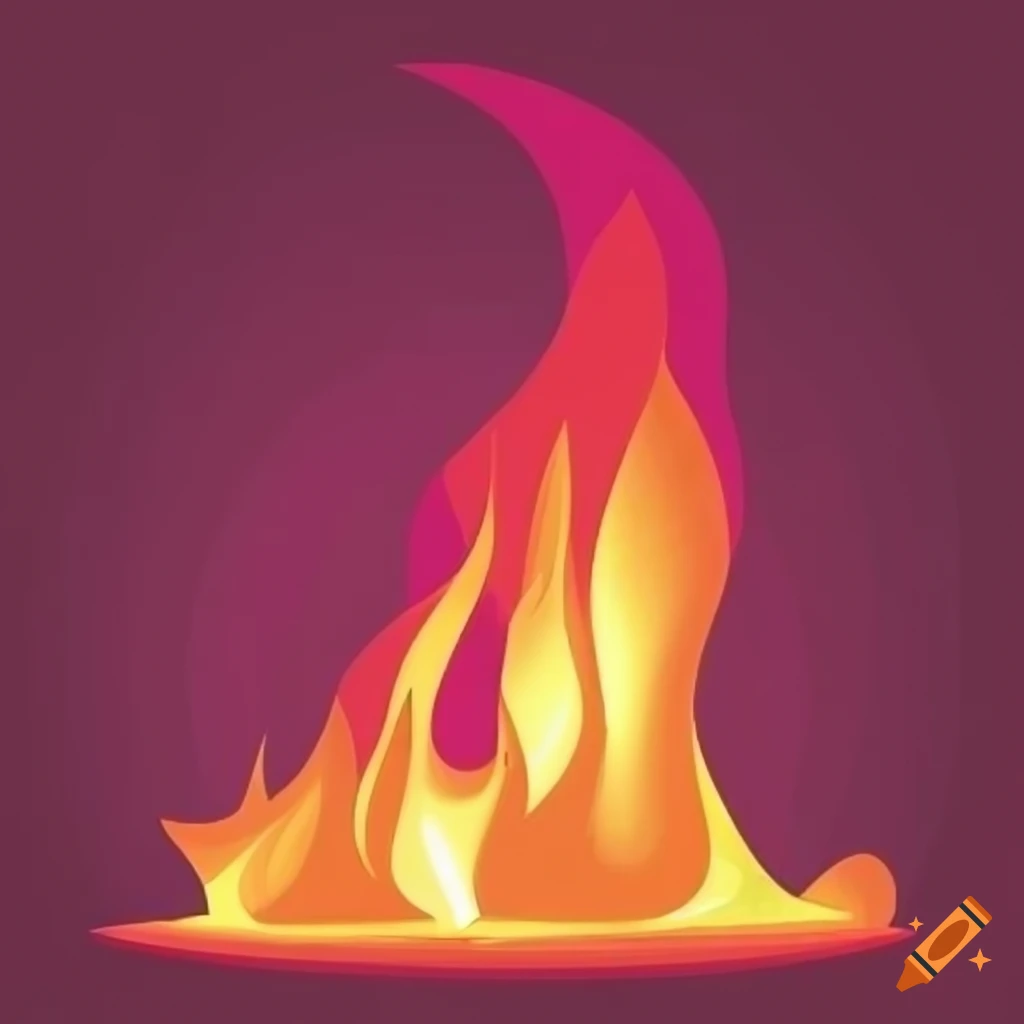 vector art illustration of pink fire flames