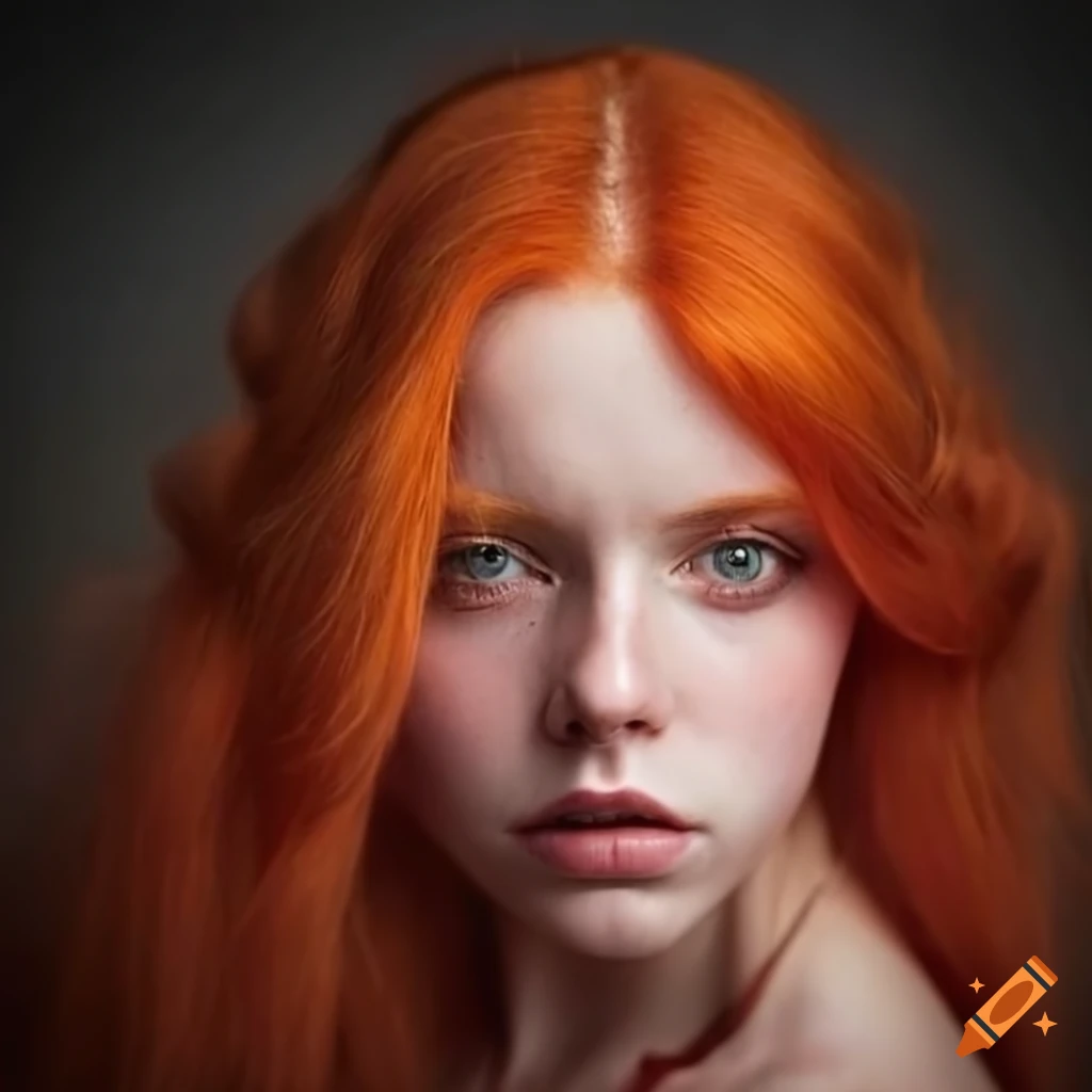 portrait of a captivating red-haired woman
