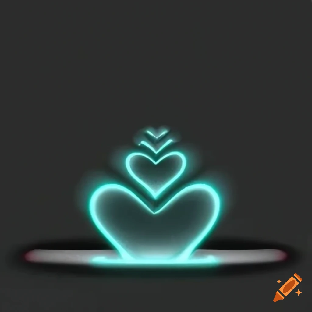 3D heart-shaped crown with a glowing aura on a black background