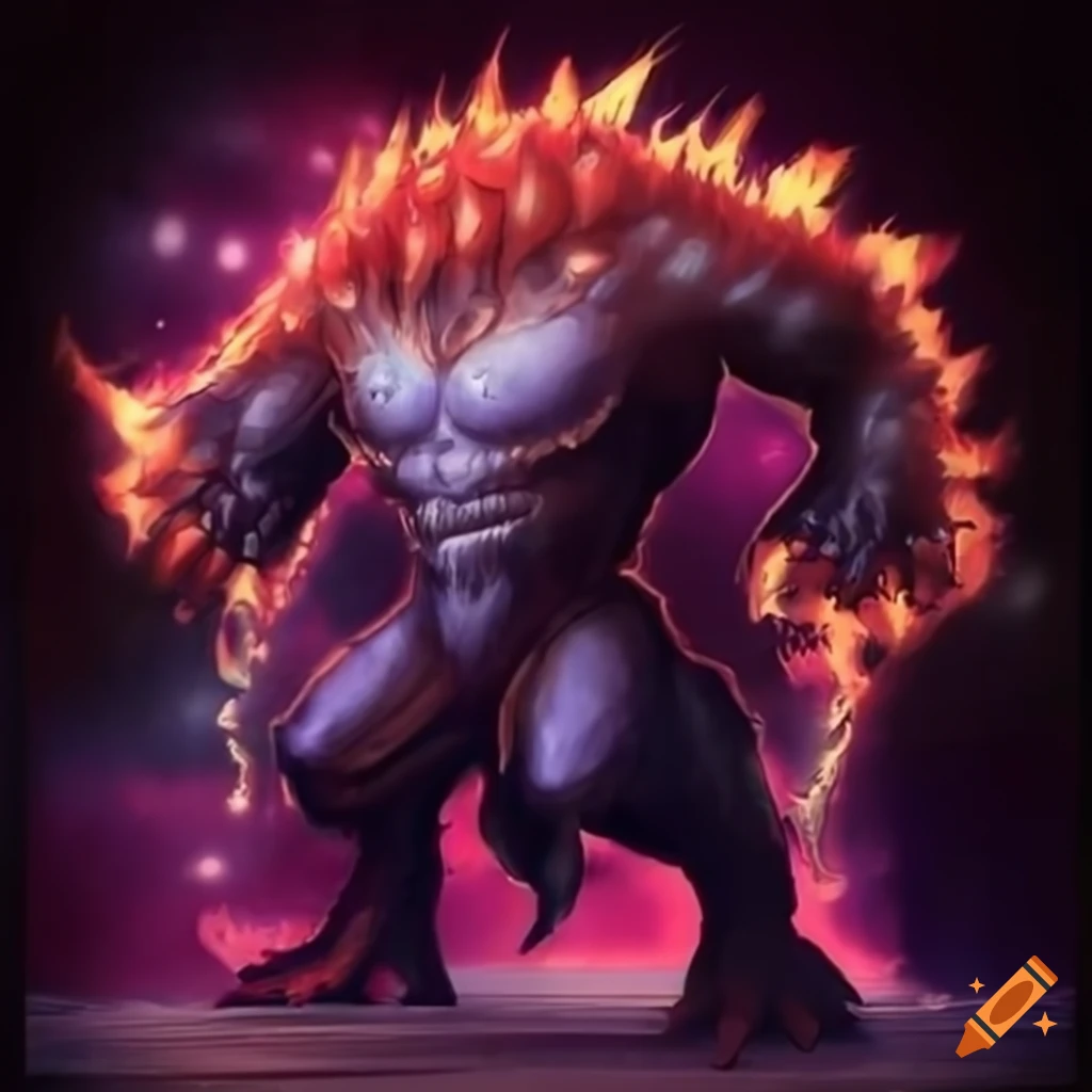 digital art of an elemental creature attacking