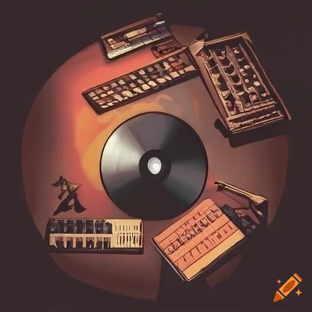 retro album cover of "Sintez" electronic music