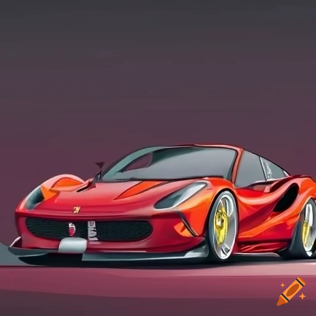 art of a customized Ferrari in FR Legends style