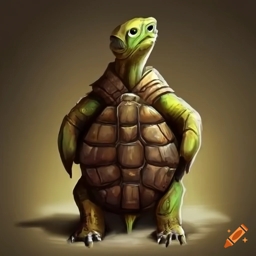 Friendly Turtle Standing On Two Legs On Craiyon