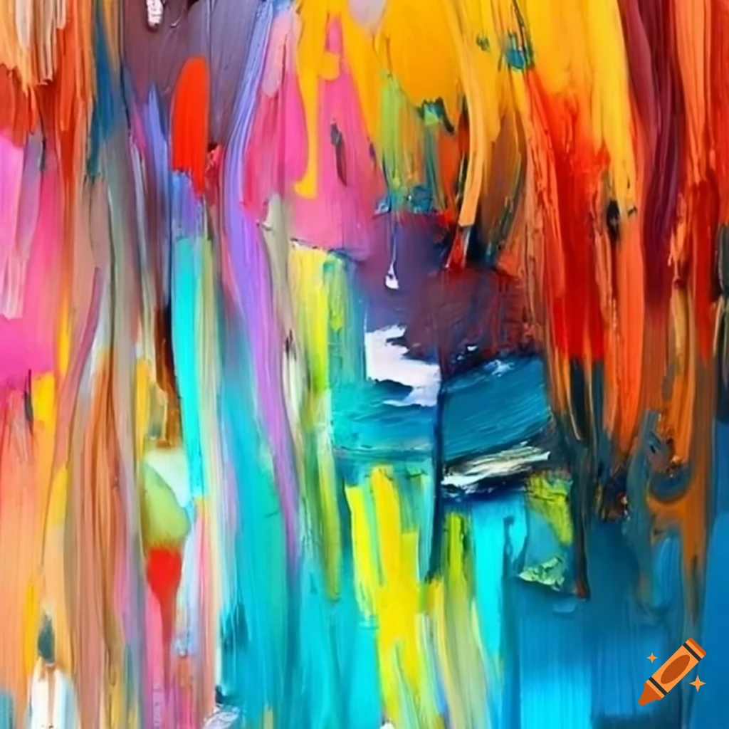 Abstract painting brushstrokes on canvas on Craiyon