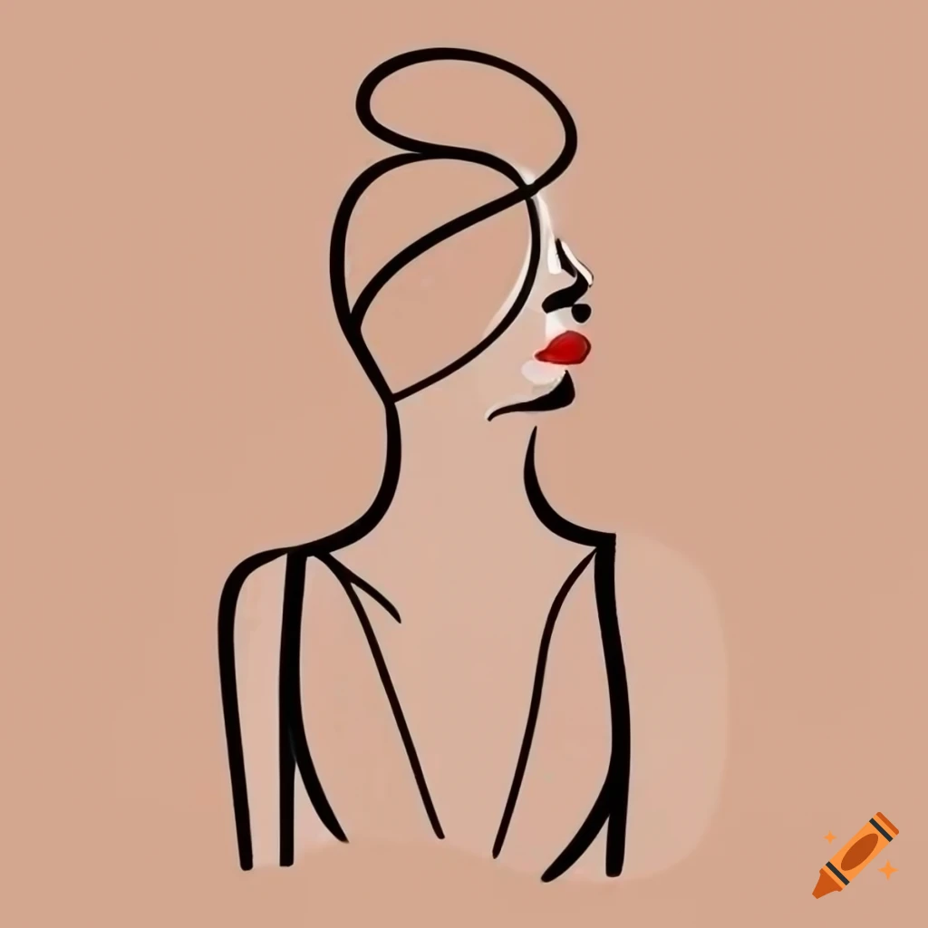 sophisticated line art women logo design