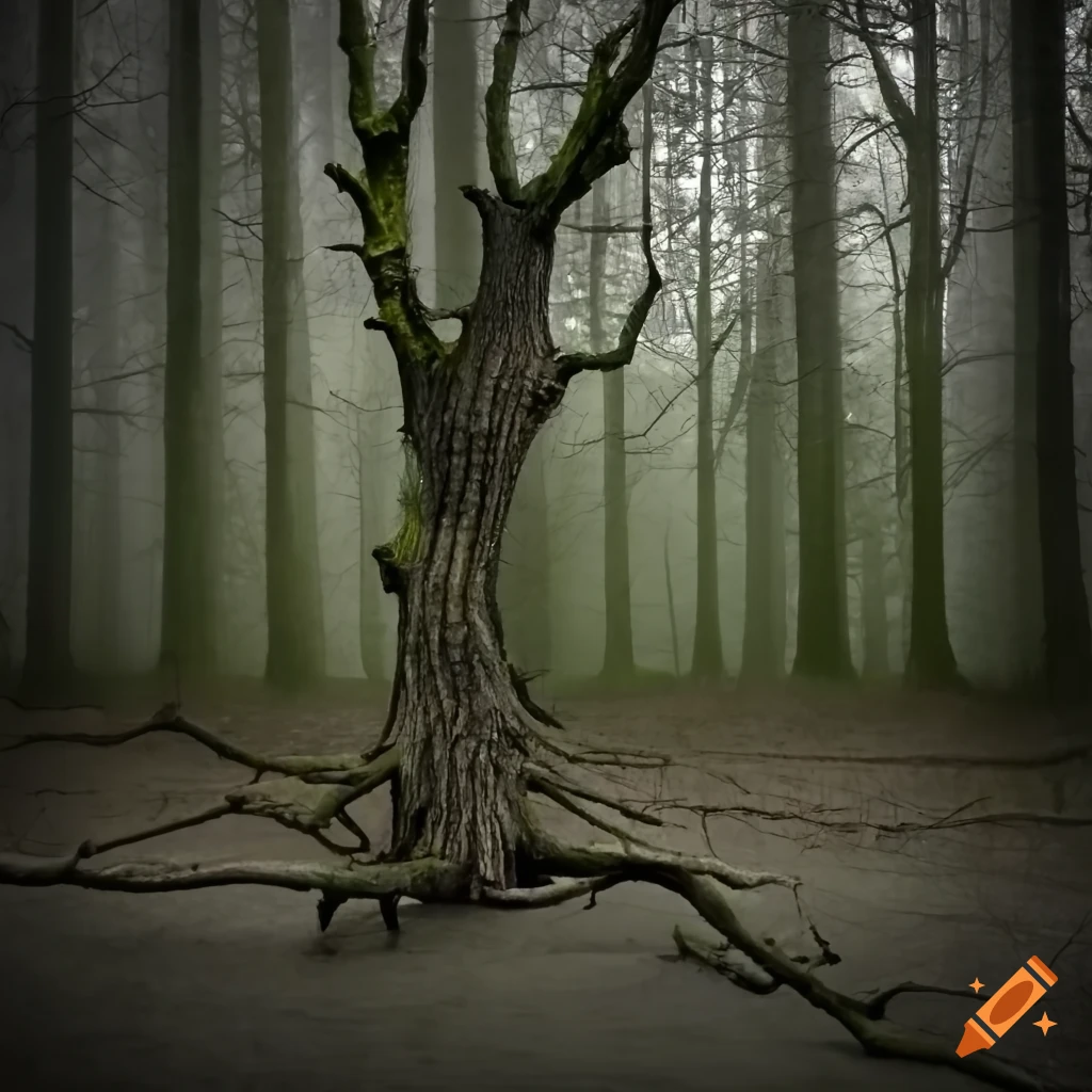 detailed image of a thorny tree in a forest