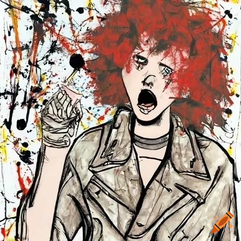 colorful 90s Japanese comic book style drawing