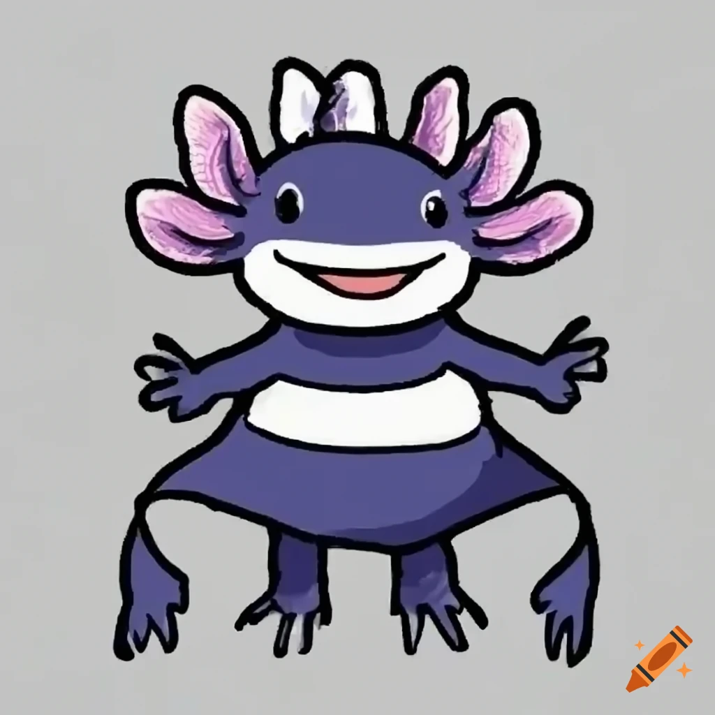 axolotl wearing underpants standing