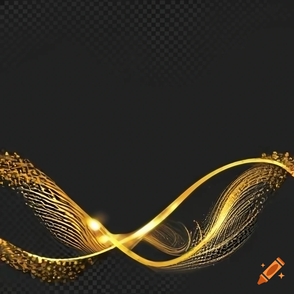 golden wave of sparkles on black background