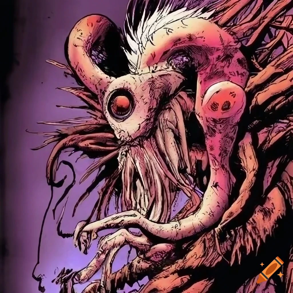 colorful manga artwork of a strange creature