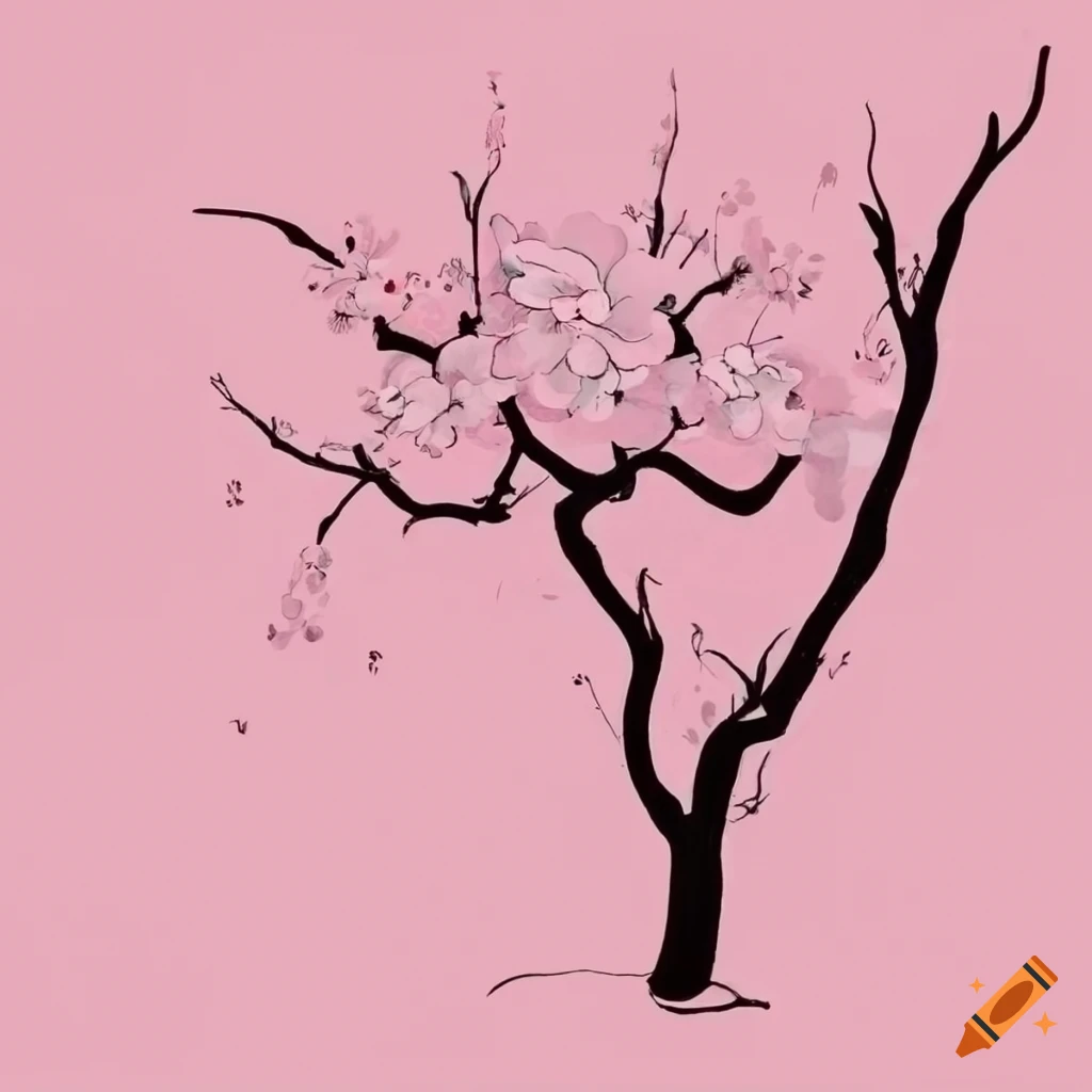 black foreground cherry blossom