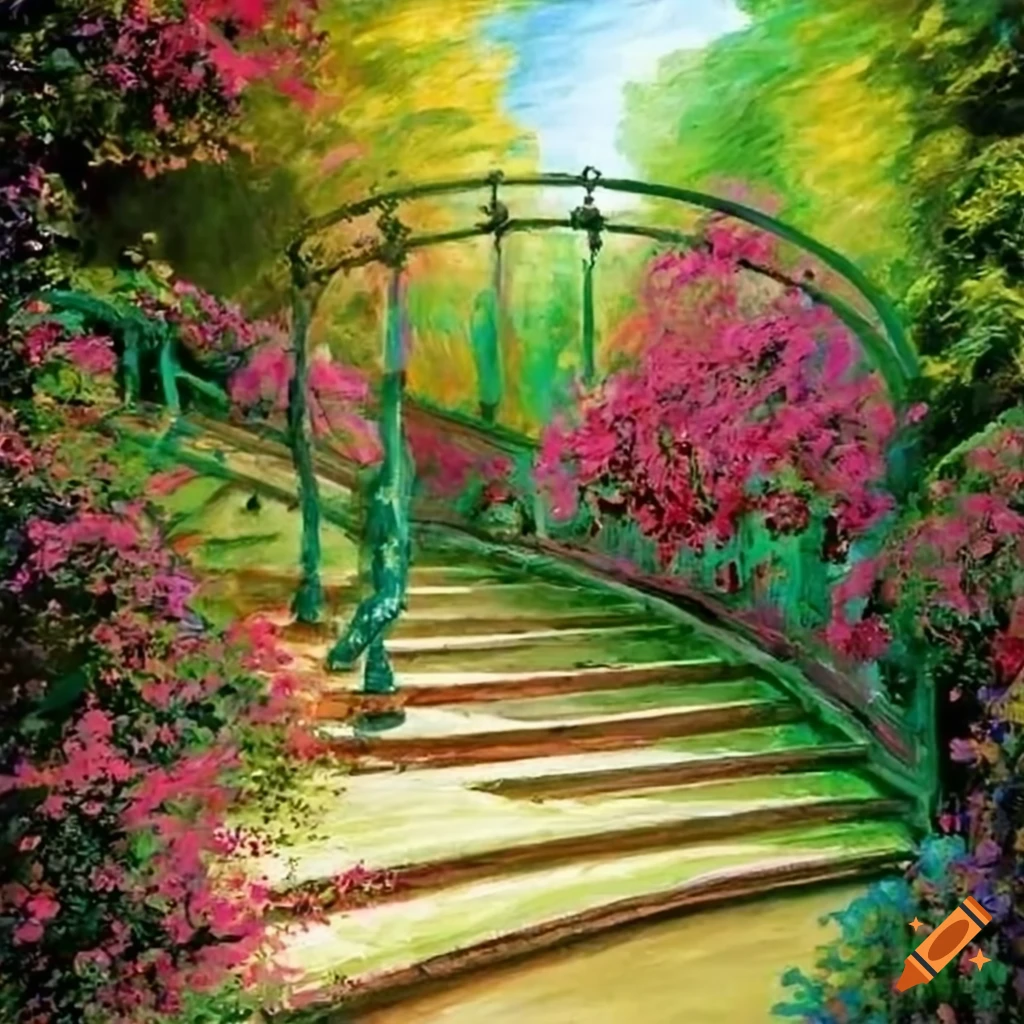 Viktorian garden with curved stairs
