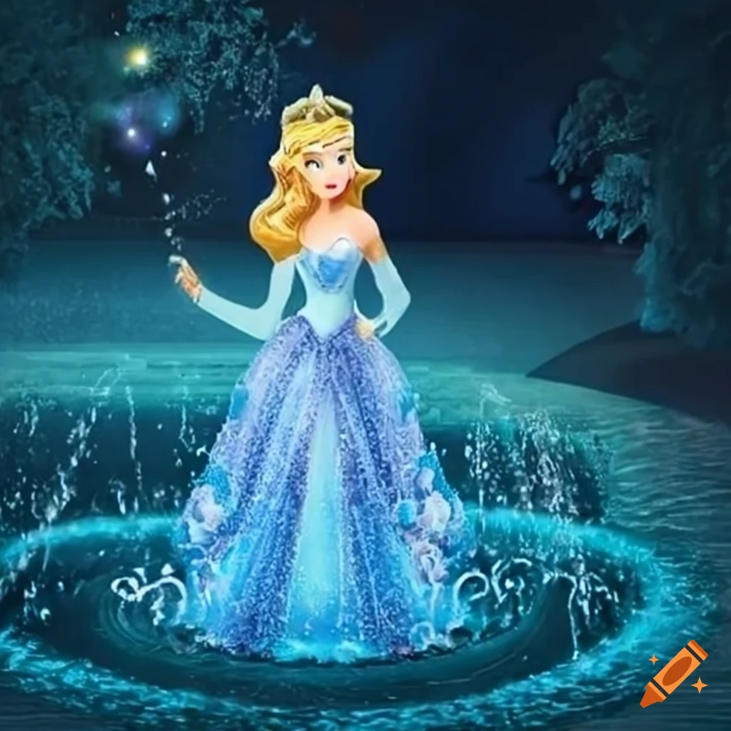 image of a princess with a glowing fountain