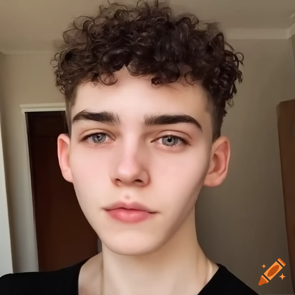 Portrait of a young man with brown hair and brown eyes on Craiyon