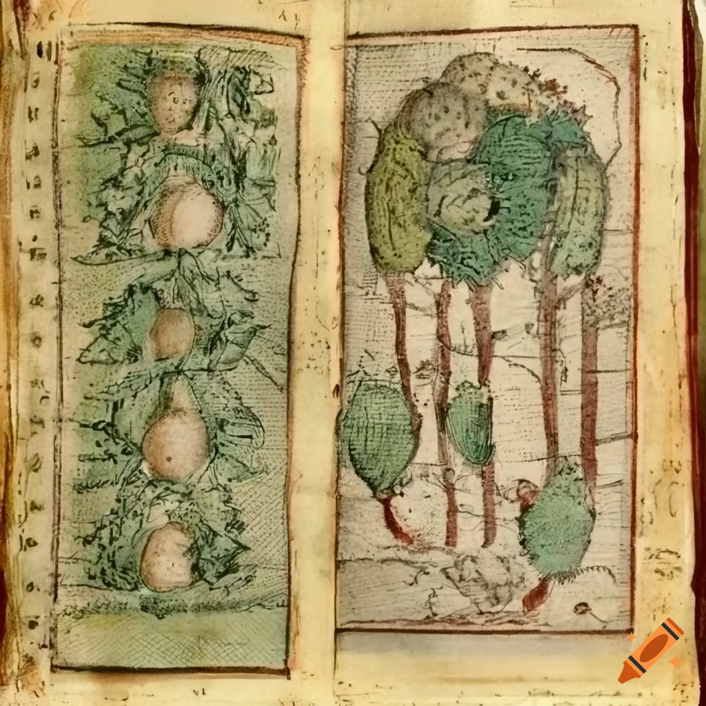 medieval garden with xeroxed figures and activities