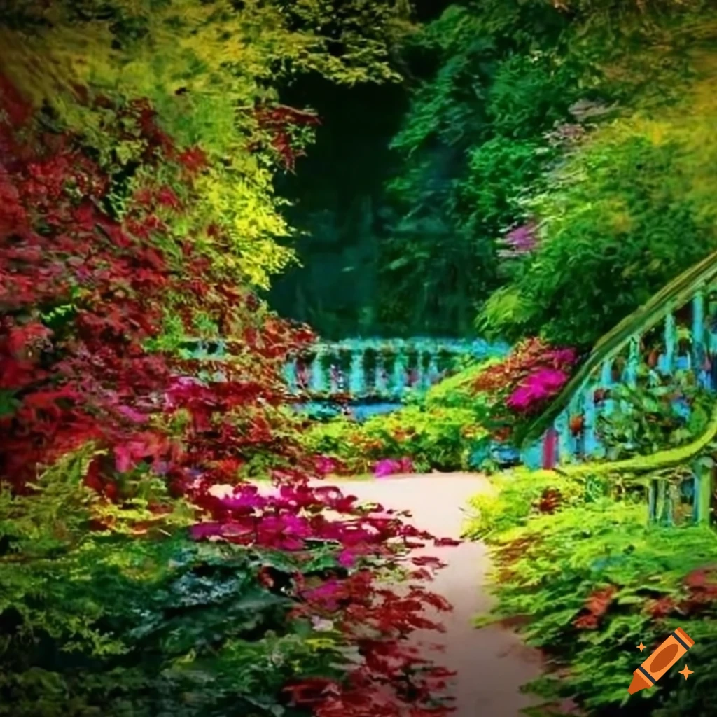 renaissance-style garden with curved stairs