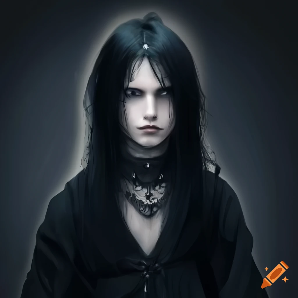 portrait of a stylish androgynous person with black hair