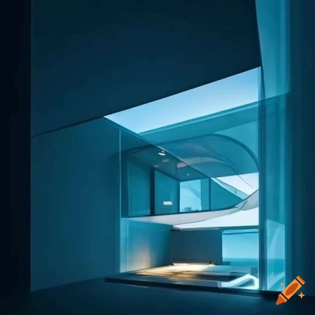 futuristic modern house with glass windows