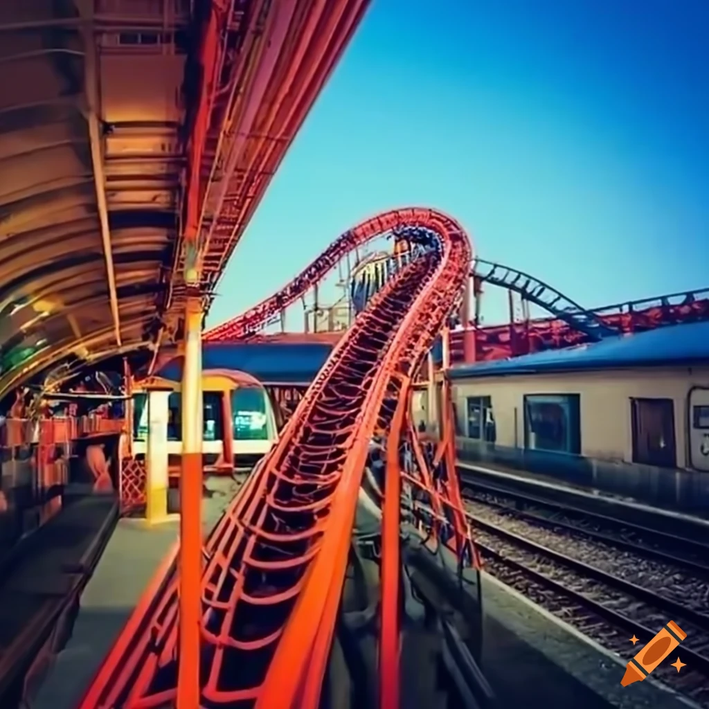 rollercoaster at a train station