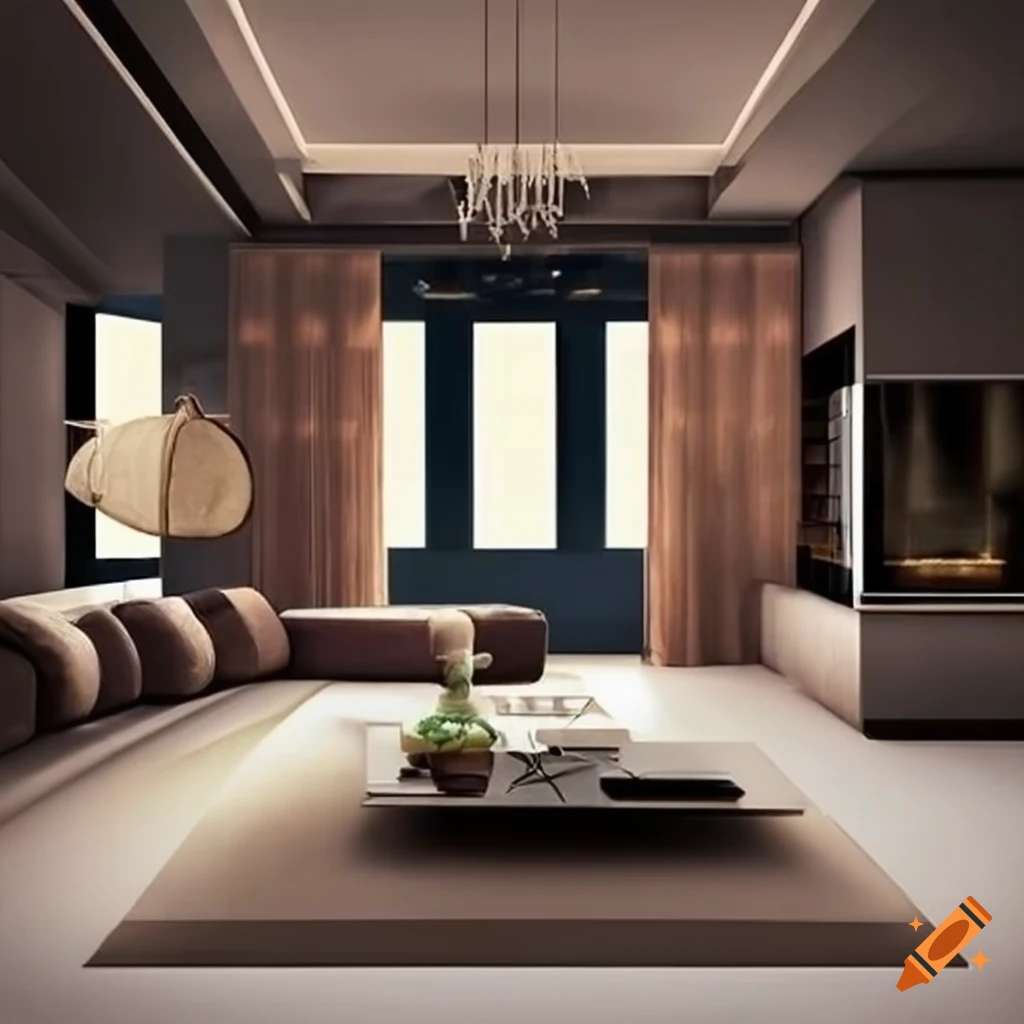 image of an ultra modern living and dining room