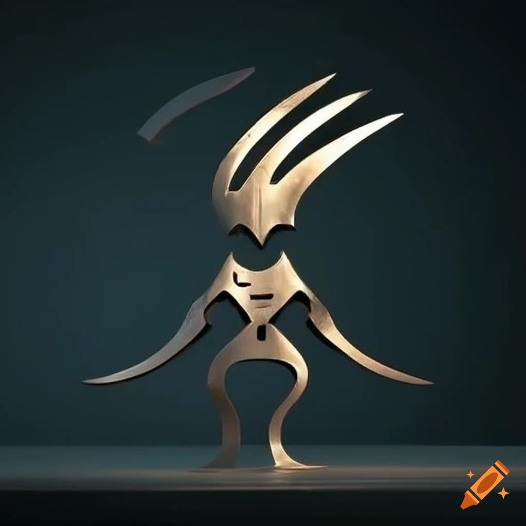 minimalist metal sculpture inspired by Zelda game