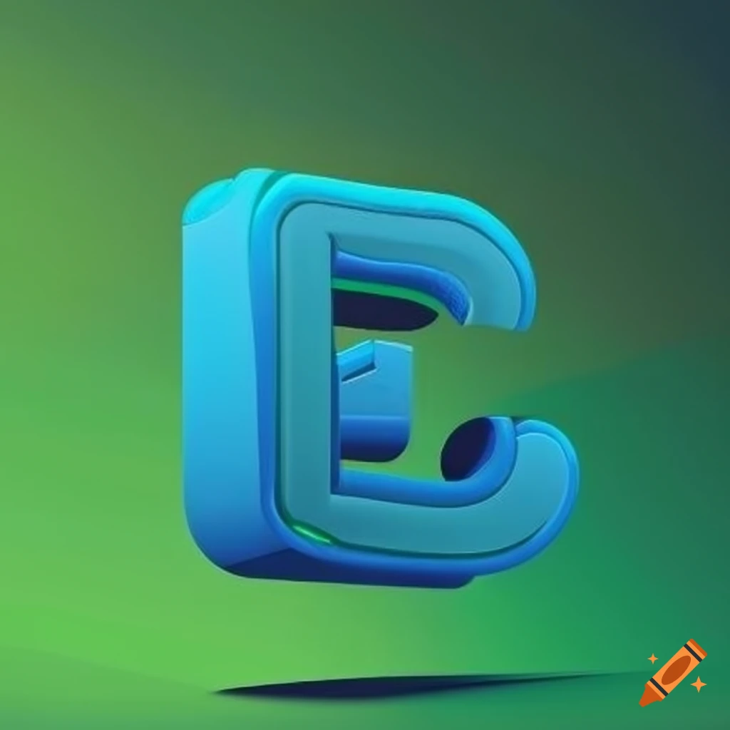 blue and green logo representing the letter e