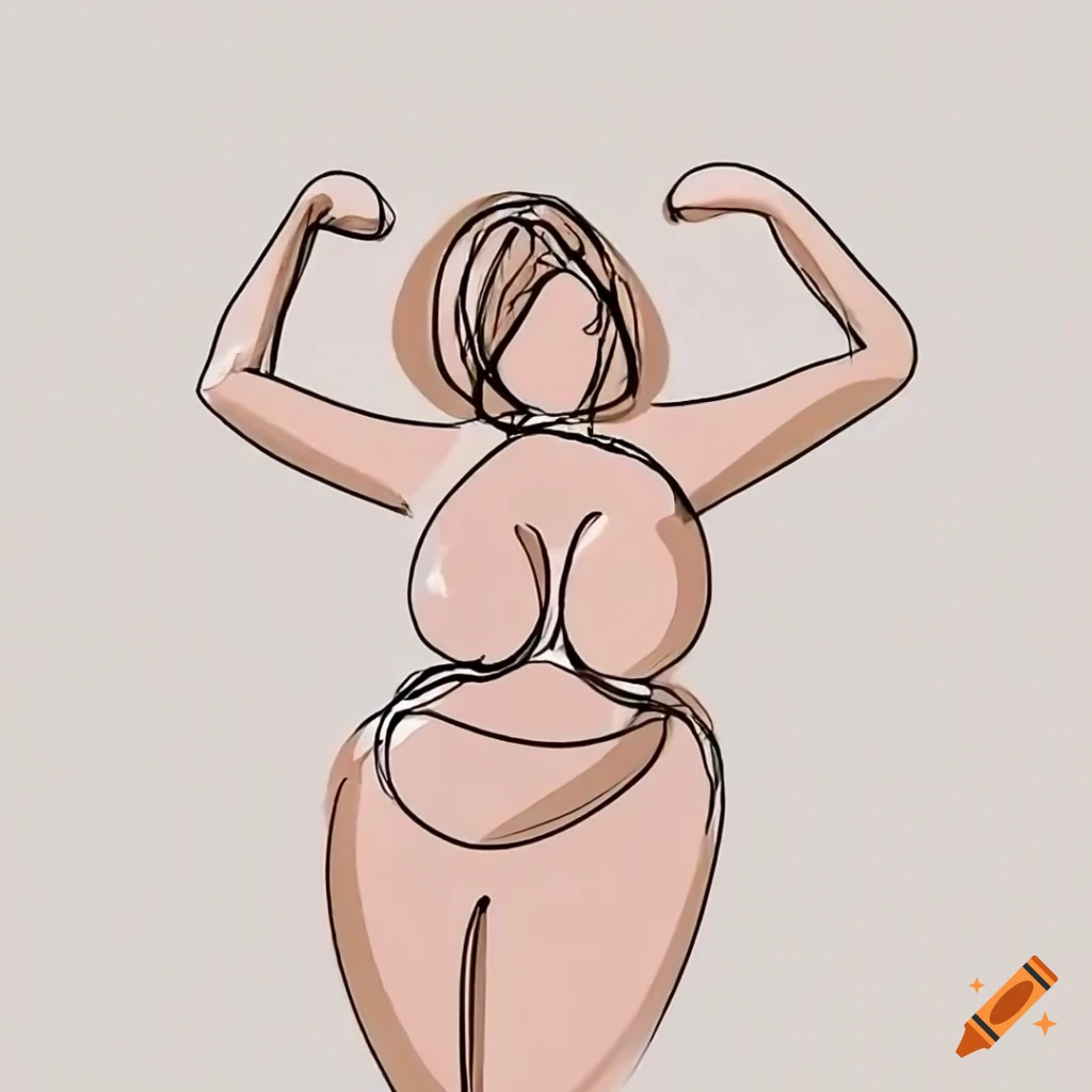 curvy woman with arms raised