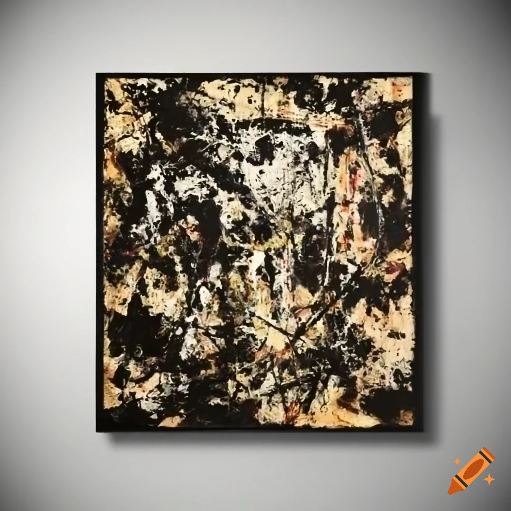 Jackson Pollock-inspired art with cows and a farm