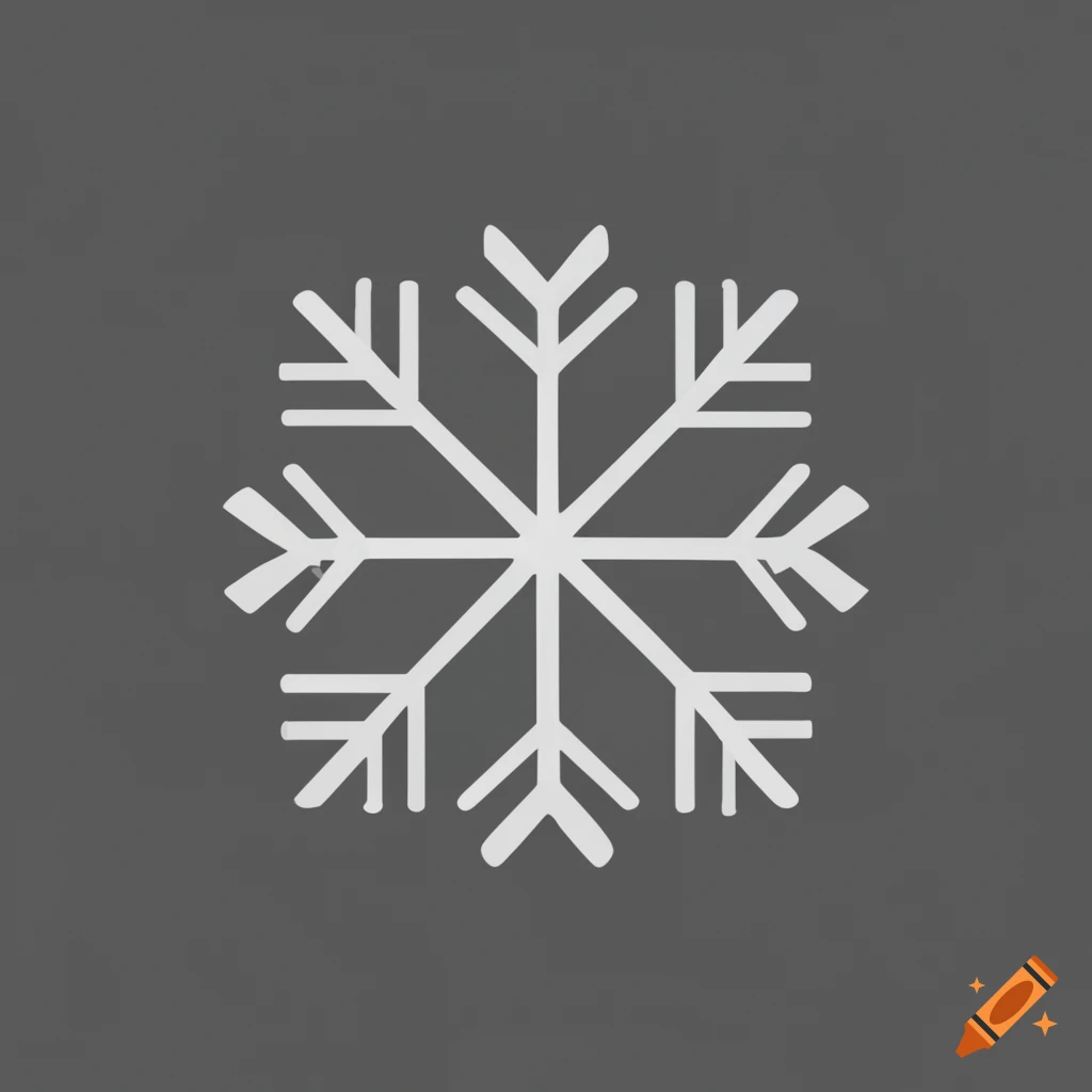 2D logo design of a unique snowflake