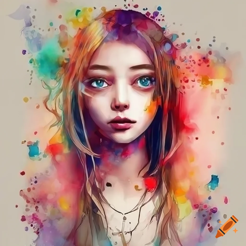 digital art of mesmerizing android with long hair