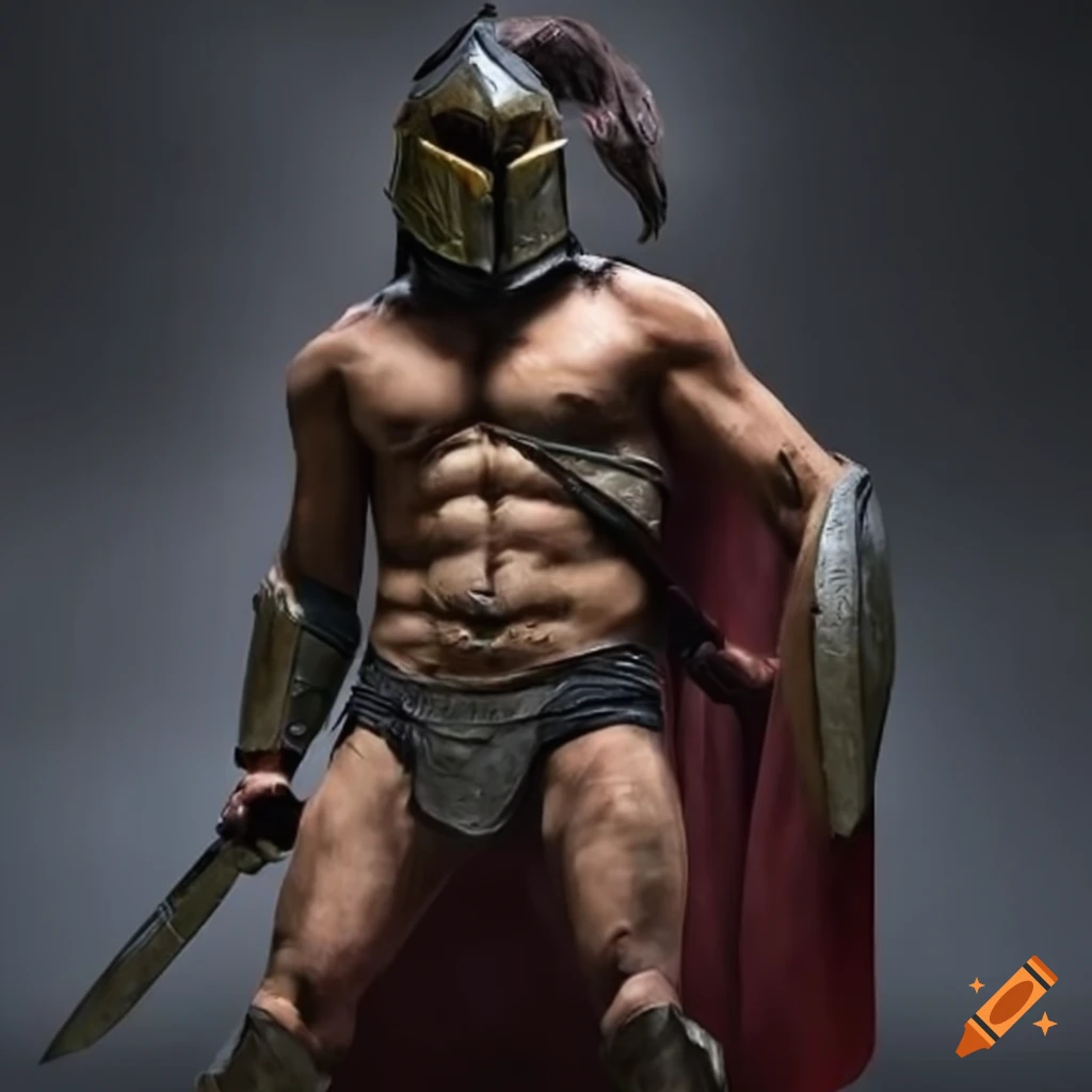 Hyper realistic depiction of spartan warrior on Craiyon