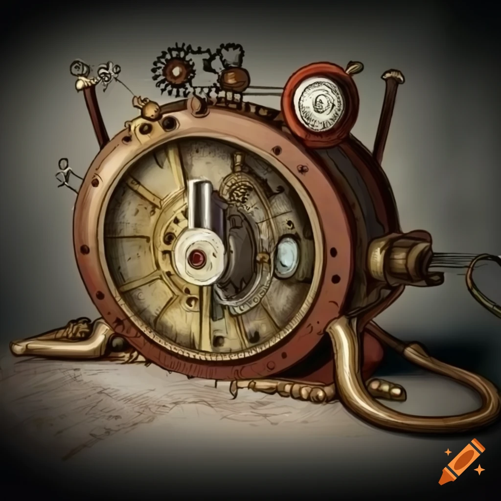 steampunk illustration of a gadget
