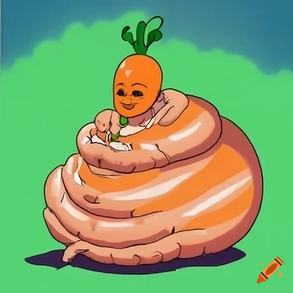close-up of a large carrot