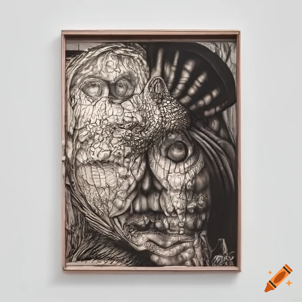 intricate etching artwork by Gagosian, Perrotin, David Zwirner, Hauser & Wirth