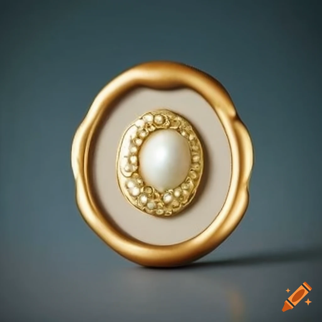 white wax seal with pearl and golden top