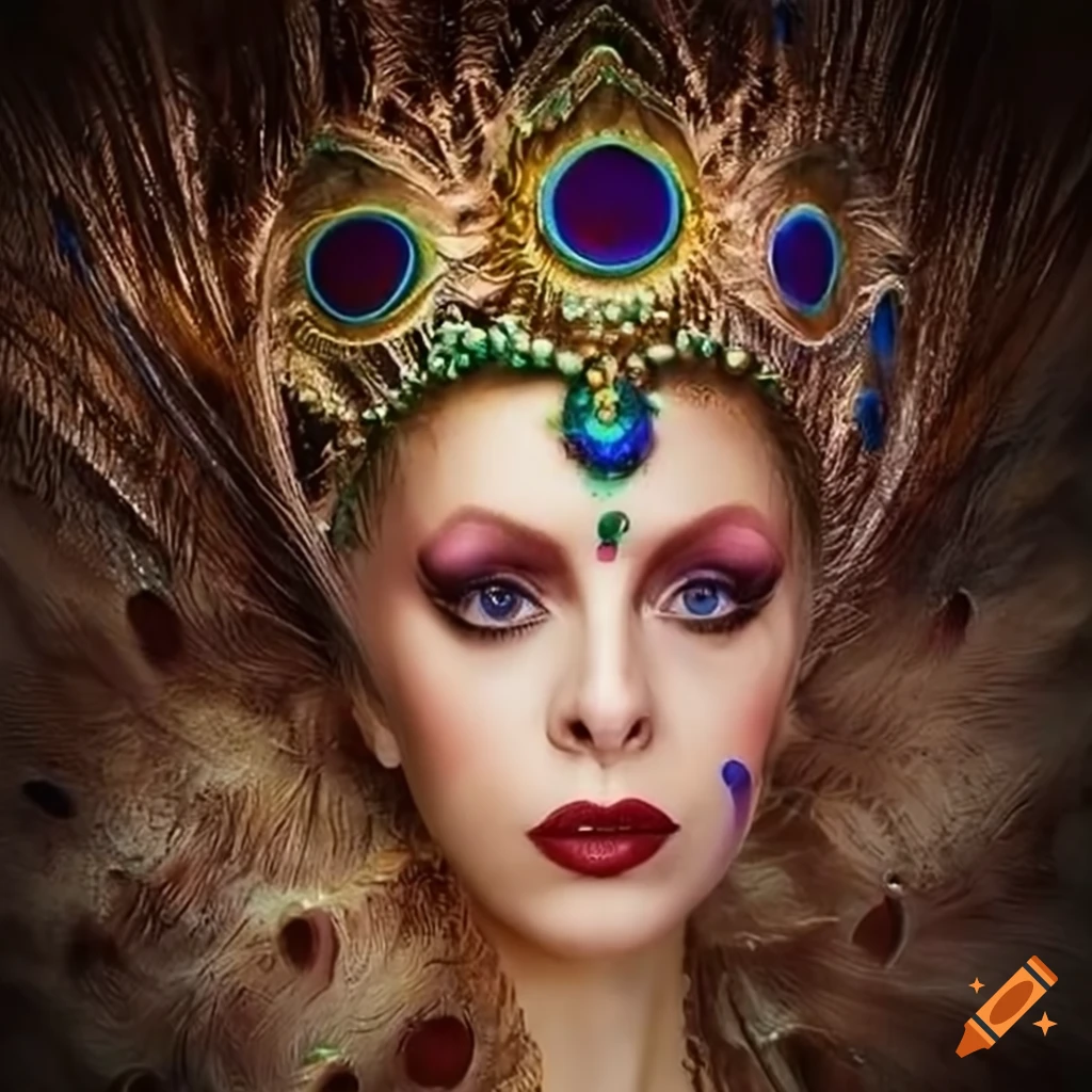 image of a majestic peacock queen