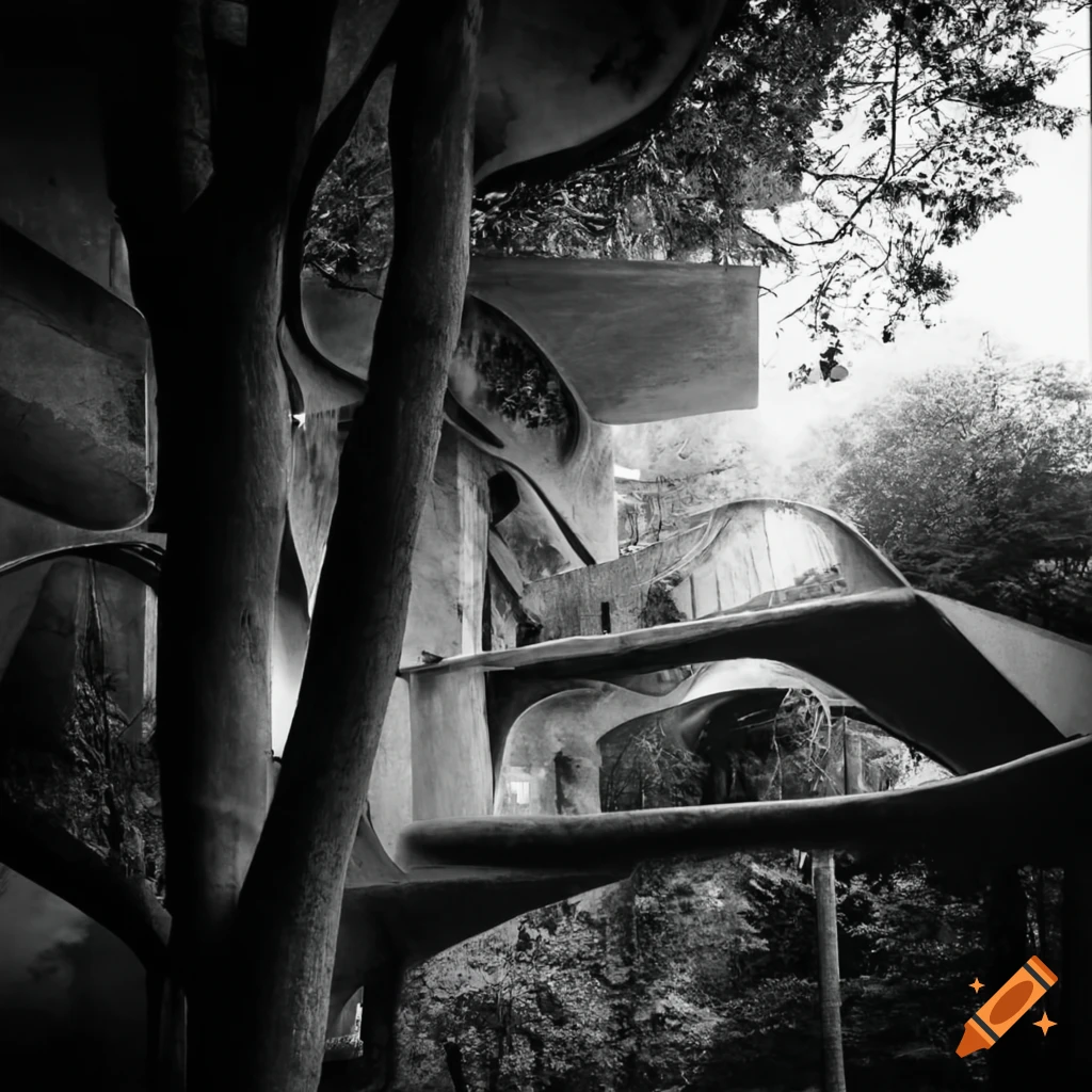 treehouse design by Zaha Hadid, Frank Lloyd Wright, and Corbusier
