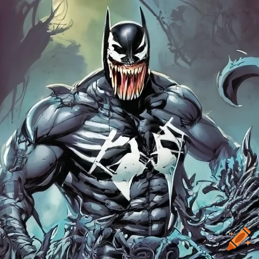 epic comic art of Venom Batman
