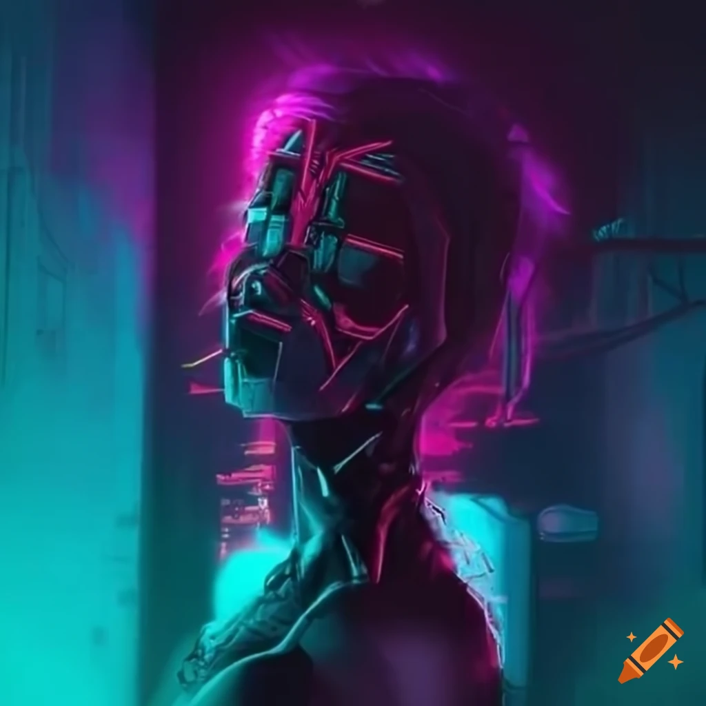 neon-lit cyberpunk killer drone at night