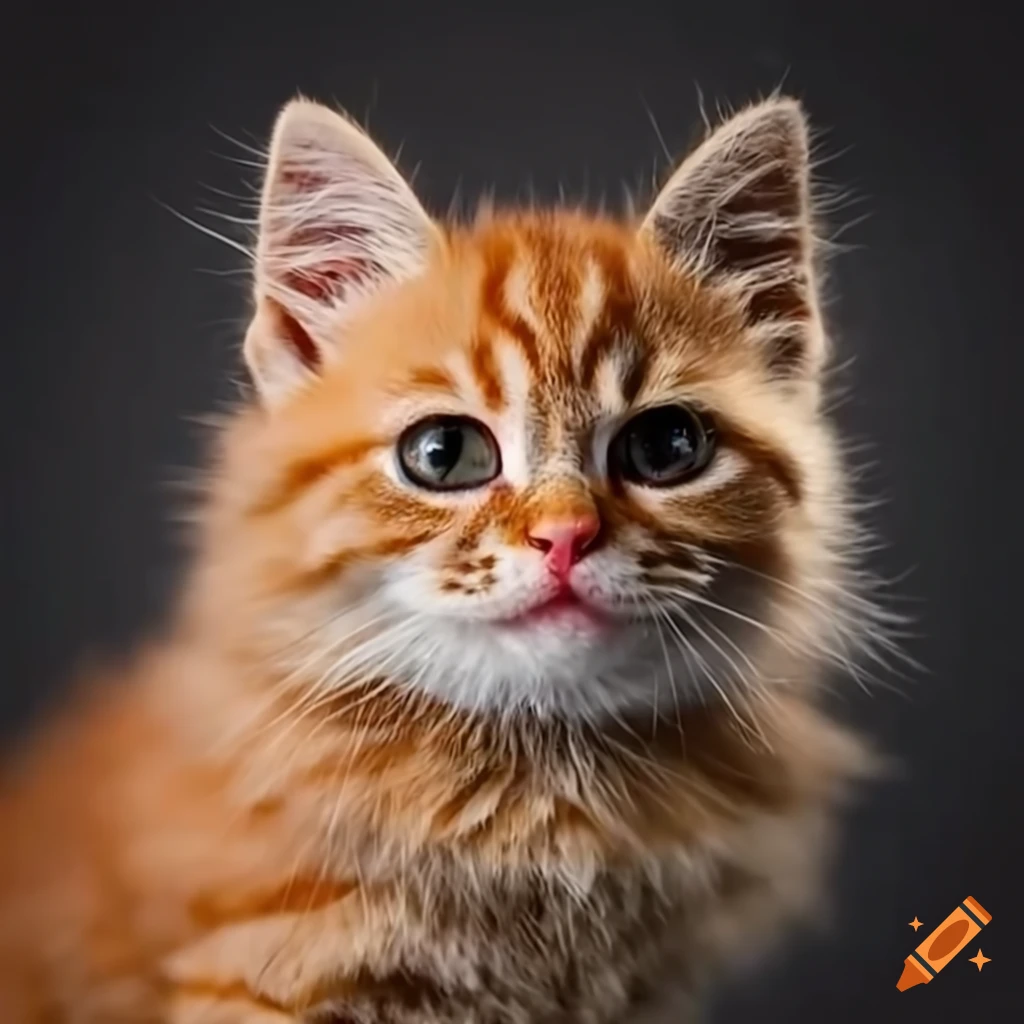 cute roux kitten with big eyes