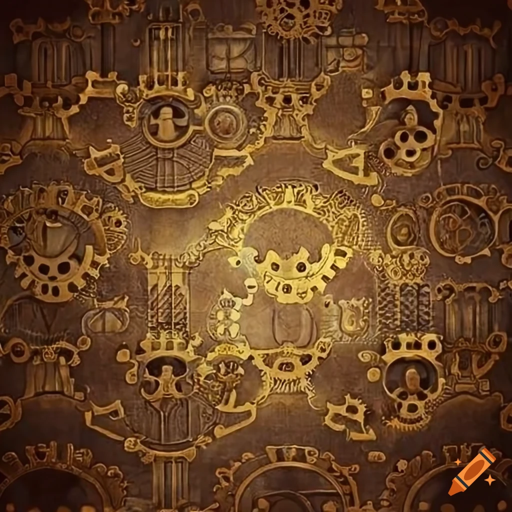 steampunk brown and gold background