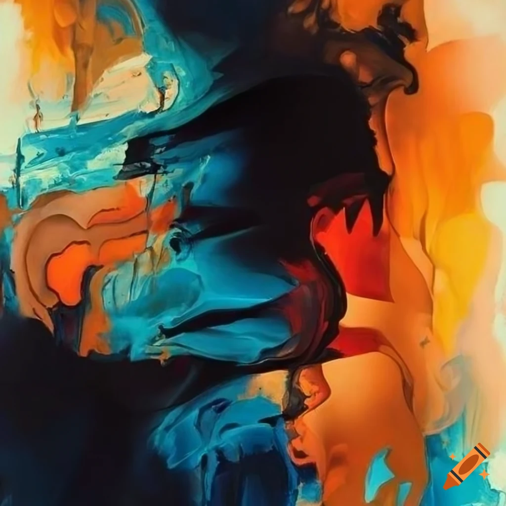 abstract knife painting in pastel colors