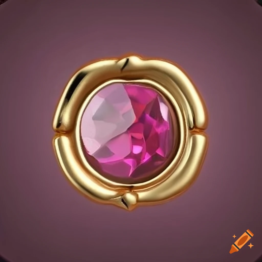golden wax seal bee with pink gemstone center