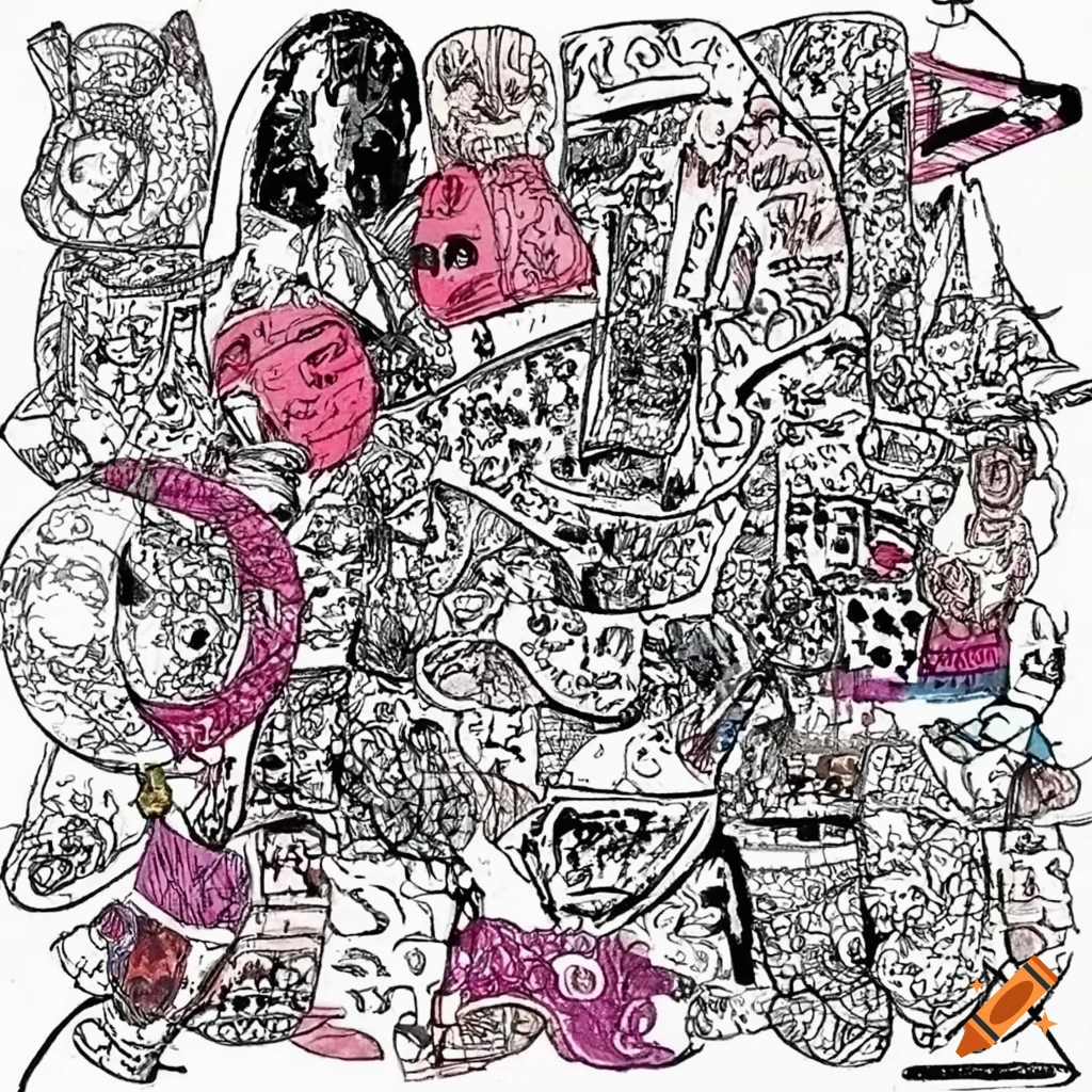 pen doodles in punk rock style