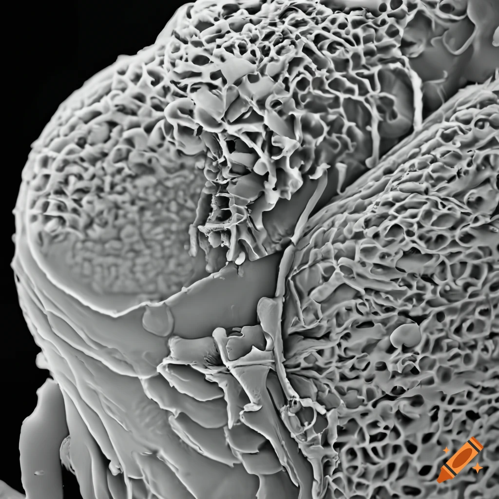 black and white scanning electron microscopy of leather