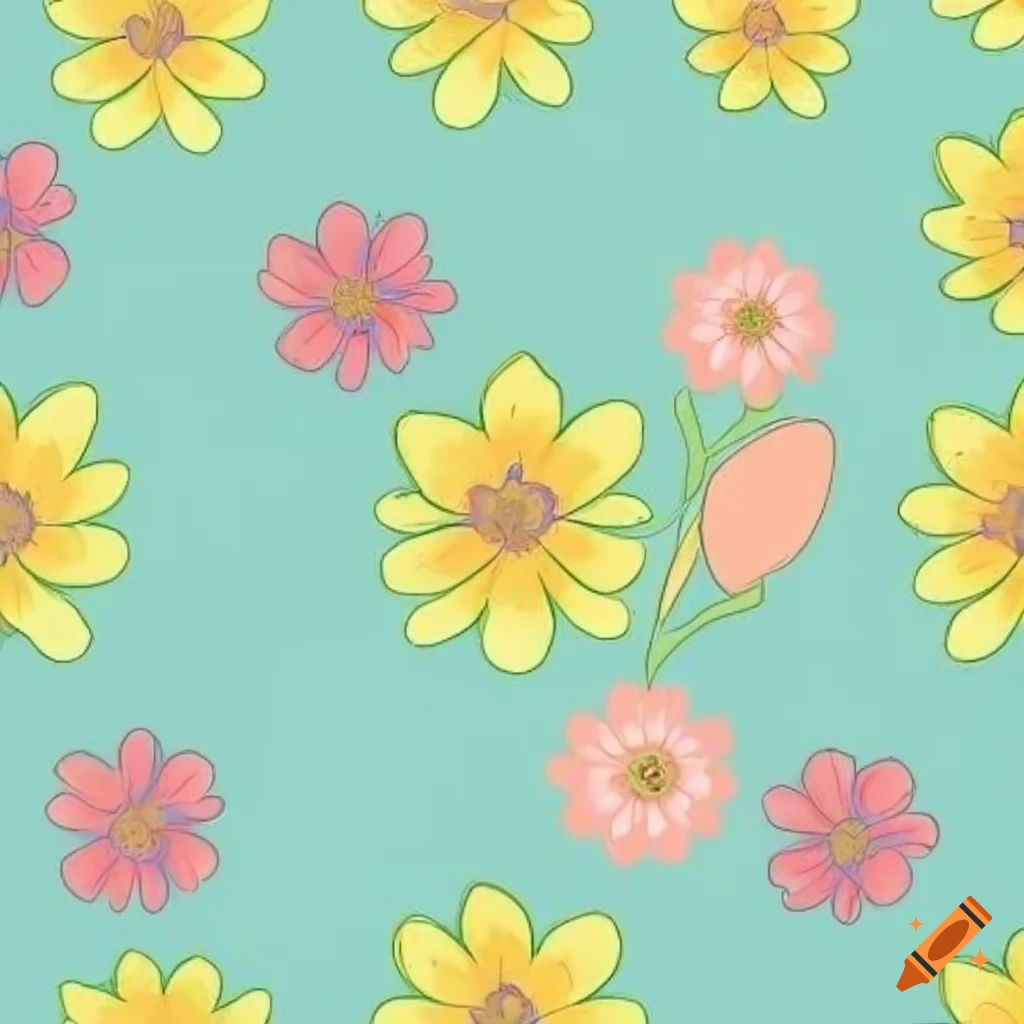 seamless pattern of pastel flowers