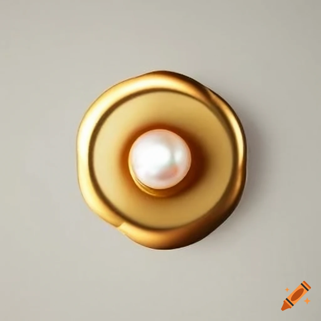 white wax seal with golden top and pearl